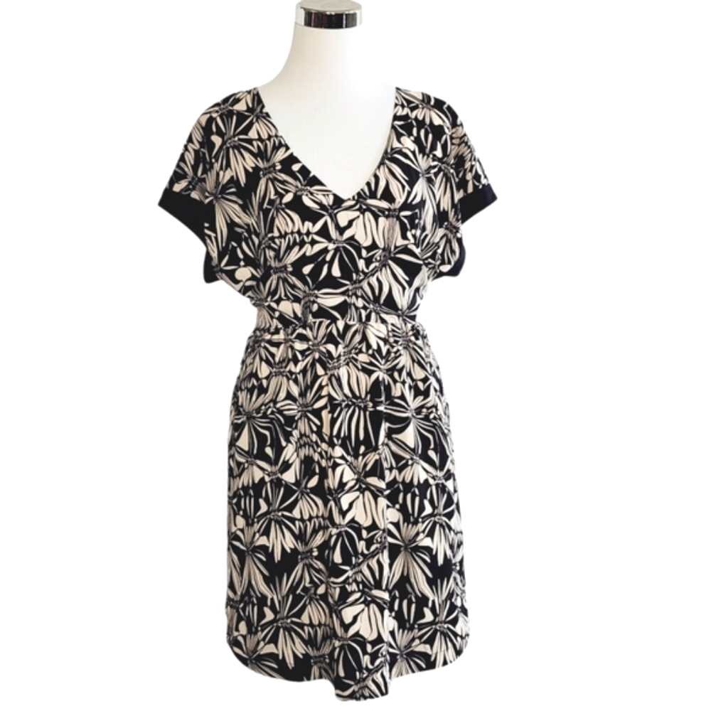 Anthropologie Postmark Sonata Black Floral Motif Mini Dress Sz S NEW!